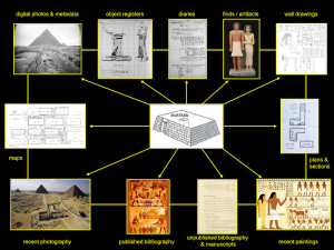 Stylized Digital Giza architecture diagram